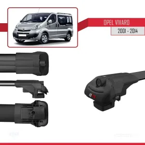 Opel Vivaro 2001-2014 Arası ile uyumlu ACE-1 Ara Atkı Tavan Barı SİYAH 4 ADET BAR thumb 5