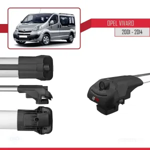 Opel Vivaro 2001-2014 Arası ile uyumlu ACE-1 Ara Atkı Tavan Barı GRİ 4 ADET BAR thumb 5