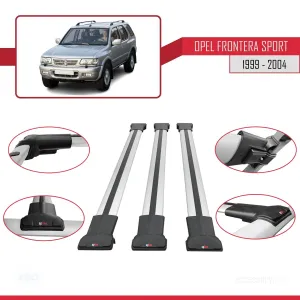 Opel Frontera Sport 1999-2004 Arası ile Uyumlu FLY Model Ara Atkı Tavan Barı GRİ 3 ADET BAR thumb 5