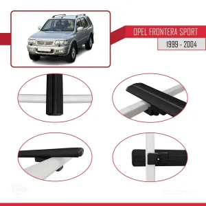 Opel Frontera Sport 1999-2004 Arası ile uyumlu Basic Model Ara Atkı Tavan Barı SİYAH 3 ADET thumb 4