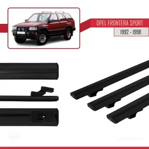 Opel Frontera Sport 1992-1998 Arası ile uyumlu Basic Model Ara Atkı Tavan Barı SİYAH 3 ADET thumb 3