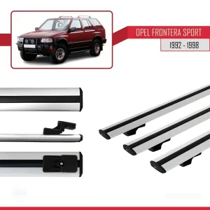 Opel Frontera Sport 1992-1998 Arası ile uyumlu Basic Model Ara Atkı Tavan Barı GRİ 3 ADET thumb 3