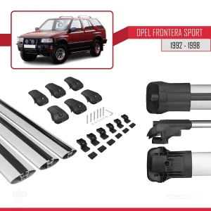 Opel Frontera Sport 1992-1998 Arası ile uyumlu ACE-1 Ara Atkı Tavan Barı GRİ 3 ADET BAR - Görsel 5