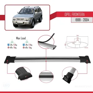Opel Frontera 1999-2004 Arası ile Uyumlu FLY Model Ara Atkı Tavan Barı GRİ thumb 4