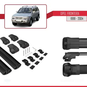 Opel Frontere 1999-2004 Arası ile uyumlu ACE-1 Ara Atkı Tavan Barı SİYAH thumb 5