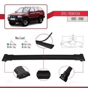 Opel Frontera 1992-1998 Arası ile Uyumlu FLY Model Ara Atkı Tavan Barı SİYAH thumb 4