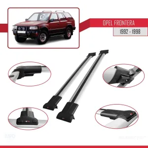Opel Frontera 1992-1998 Arası ile Uyumlu FLY Model Ara Atkı Tavan Barı GRİ - Görsel 5