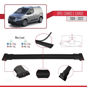 Opel Combo (E) PANELVAN 2019-2022 Arası ile Uyumlu FLY Model Ara Atkı Tavan Barı SİYAH thumb 4