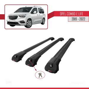Opel Combo (E) PANELVAN 2019-2022 Arası ile uyumlu ACE-1 Ara Atkı Tavan Barı SİYAH 3 ADET BAR thumb 4