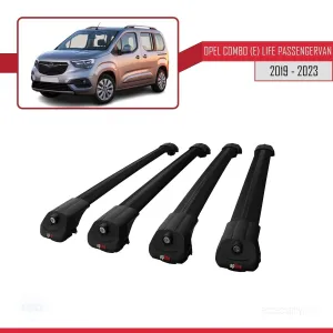 Opel Combo (E) Life PASSENGERVAN 2019-2023 Arası ile uyumlu ACE-1 Ara Atkı Tavan Barı SİYAH 4 ADET BAR thumb 4