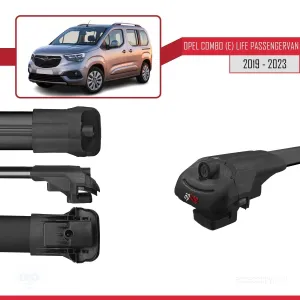 Opel Combo (E) Life PASSENGERVAN 2019-2023 Arası ile uyumlu ACE-1 Ara Atkı Tavan Barı SİYAH 4 ADET BAR thumb 5