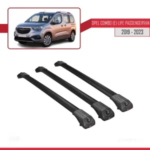 Opel Combo (E) Life PASSENGERVAN 2019-2023 Arası ile uyumlu ACE-1 Ara Atkı Tavan Barı SİYAH 3 ADET BAR thumb 3