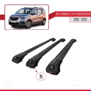 Opel Combo (E) Life PASSENGERVAN 2019-2023 Arası ile uyumlu ACE-1 Ara Atkı Tavan Barı SİYAH 3 ADET BAR thumb 4