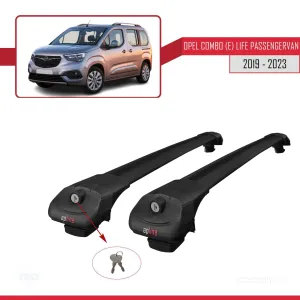 Opel Combo (E) Life PASSENGERVAN 2019-2023 Arası ile uyumlu ACE-1 Ara Atkı Tavan Barı SİYAH thumb 4