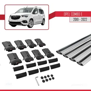 Opel Combo (E) 2019-2022 Arası ile uyumlu FLY Model Ara Atkı Tavan Barı GRİ 4 ADET BAR thumb 5