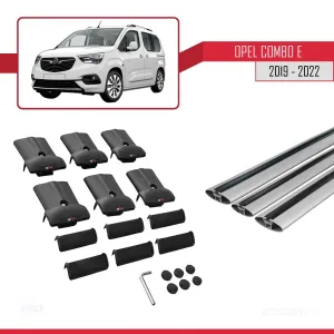 Opel Combo (E) 2019-2022 Arası ile uyumlu FLY Model Ara Atkı Tavan Barı GRİ 3 ADET BAR thumb 5