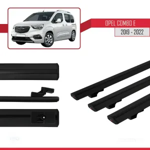 Opel Combo (E) 2019-2022 Arası ile uyumlu Basic Model Ara Atkı Tavan Barı SİYAH 3 ADET thumb 3