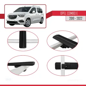 Opel Combo (E) 2019-2022 Arası ile uyumlu Basic Model Ara Atkı Tavan Barı SİYAH 3 ADET thumb 4