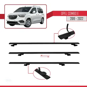 Opel Combo (E) 2019-2022 Arası ile uyumlu Basic Model Ara Atkı Tavan Barı SİYAH 3 ADET thumb 5