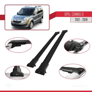 Opel Combo (D) 2012-2018 Arası ile uyumlu FLY Model Ara Atkı Tavan Barı SİYAH thumb 5