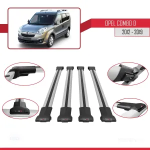 Opel Combo (D) 2012-2018 Arası ile uyumlu FLY Model Ara Atkı Tavan Barı GRİ 4 ADET BAR thumb 5
