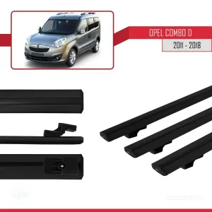 Opel Combo (D) 2012-2018 Arası ile uyumlu Basic Model Ara Atkı Tavan Barı SİYAH 3 ADET thumb 3