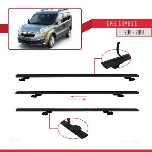 Opel Combo (D) 2012-2018 Arası ile uyumlu Basic Model Ara Atkı Tavan Barı SİYAH 3 ADET thumb 5