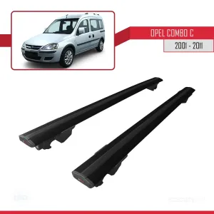 Opel Combo (C) 2001-2011 Arası ile uyumlu HOOK Model Anahtar Kilitli Ara Atkı Tavan Barı SİYAH thumb 4