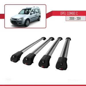 Opel Combo (C) 2001-2011 Arası ile uyumlu ACE-1 Ara Atkı Tavan Barı GRİ 4 ADET BAR thumb 4