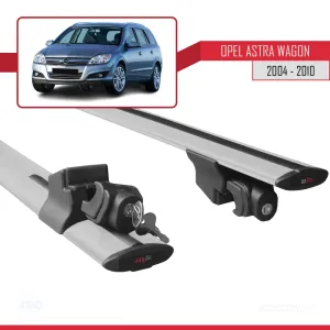 Opel Astra H SW / Estate 2004-2010 Arası ile uyumlu HOOK Model Anahtar Kilitli Ara Atkı Tavan Barı GRİ - Görsel 5