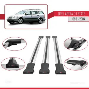 Opel Astra (G) SW 1998-2004 Arası ile Uyumlu FLY Model Ara Atkı Tavan Barı GRİ 3 ADET BAR thumb 5