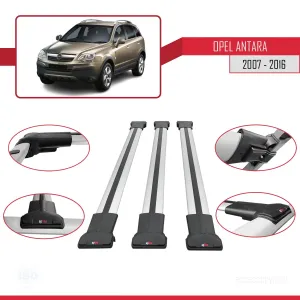 Opel Antara 2007-2016 Arası ile Uyumlu FLY Model Ara Atkı Tavan Barı GRİ 3 ADET BAR thumb 5