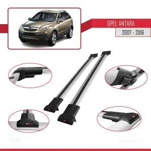 Opel Antara 2007-2016 Arası ile uyumlu FLY Model Ara Atkı Tavan Barı GRİ thumb 5