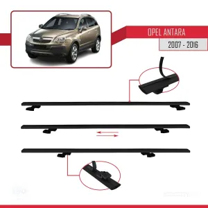 Opel Antara 2007-2016 Arası ile uyumlu Basic Model Ara Atkı Tavan Barı SİYAH 3 ADET thumb 5