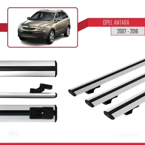 Opel Antara 2007-2016 Arası ile uyumlu Basic Model Ara Atkı Tavan Barı GRİ 3 ADET thumb 3