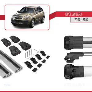 Opel Antara 2007-2016 Arası ile uyumlu ACE-1 Ara Atkı Tavan Barı GRİ thumb 5