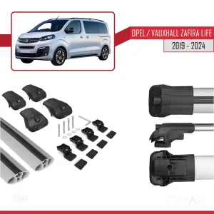 Opel / Vauxhall Zafira Life 2019 ve Sonrası ile uyumlu ACE-1 Ara Atkı Tavan Barı GRİ thumb 5