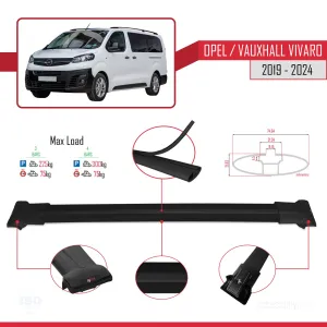 Opel / Vauxhall Vivaro 2019 ve Sonrası ile uyumlu FLY Model Ara Atkı Tavan Barı SİYAH 3 ADET thumb 4