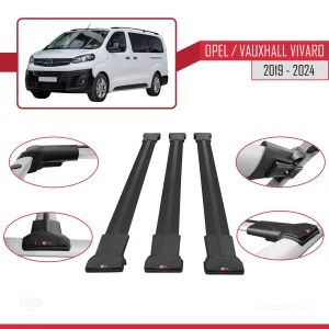 Opel / Vauxhall Vivaro 2019 ve Sonrası ile uyumlu FLY Model Ara Atkı Tavan Barı SİYAH 3 ADET thumb 5