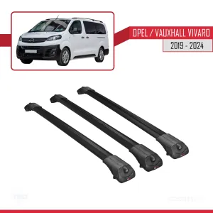 Opel / Vauxhall Vivaro 2019 ve Sonrası ile uyumlu ACE-1 Ara Atkı Tavan Barı SİYAH 3 ADET BAR thumb 3