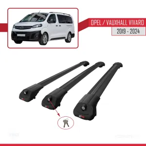 Opel / Vauxhall Vivaro 2019 ve Sonrası ile uyumlu ACE-1 Ara Atkı Tavan Barı SİYAH 3 ADET BAR thumb 4