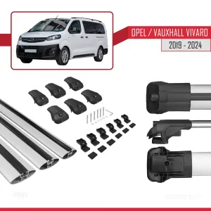 Opel / Vauxhall Vivaro 2019 ve Sonrası ile uyumlu ACE-1 Ara Atkı Tavan Barı GRİ 3 ADET BAR thumb 5