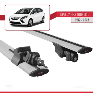 Opel - Vauxhall Zafira Tourer C 2012-2019 Arası ile Uyumlu HOOK Model Anahtar Kilitli Ara Atkı Tavan Barı GRİ - Görsel 5