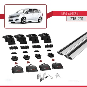 Opel - Vauxhall Zafira B 2005-2014 Arası ile uyumlu ACE-2 Ara Atkı Tavan Barı GRİ thumb 5