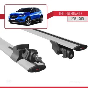 Opel - Vauxhall Grandland X 2018-2021 Arası ile uyumlu HOOK Model Anahtar Kilitli Ara Atkı Tavan Barı GRİ thumb 5