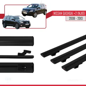 Nisssan Qashqai +2 (NJ10) 2008-2013 Arası ile uyumlu Basic Model Ara Atkı Tavan Barı SİYAH 3 ADET thumb 3