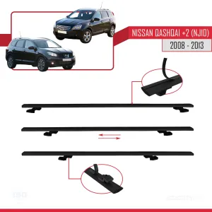 Nisssan Qashqai +2 (NJ10) 2008-2013 Arası ile uyumlu Basic Model Ara Atkı Tavan Barı SİYAH 3 ADET thumb 5