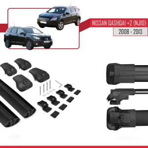 Nisssan Qashqai +2 (NJ10) 2008-2013 Arası ile uyumlu ACE-1 Ara Atkı Tavan Barı SİYAH thumb 5