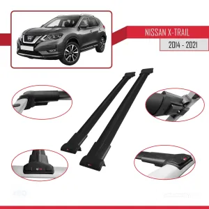 Nissan X-Trail 2014-2021 Arası ile uyumlu FLY Model Ara Atkı Tavan Barı SİYAH - Görsel 5