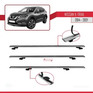Nissan X-Trail 2014-2021 Arası ile uyumlu Basic Model Ara Atkı Tavan Barı GRİ 3 ADET thumb 5